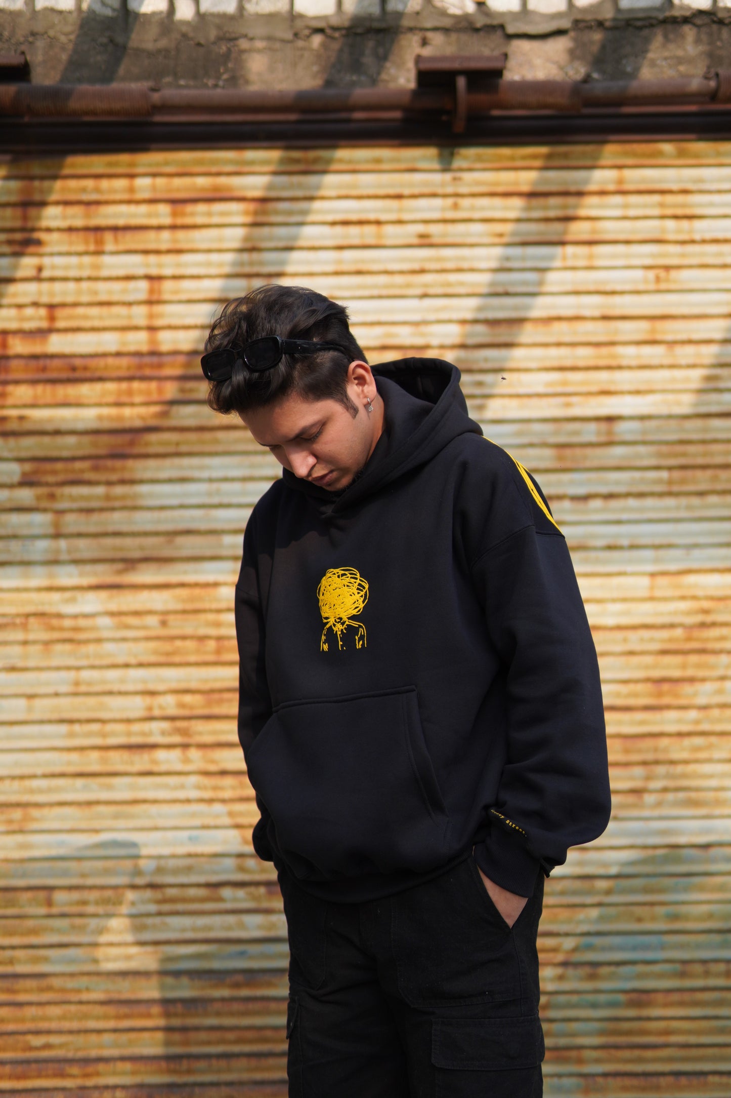 Chaotic Black unisex Over-sized Hoodie