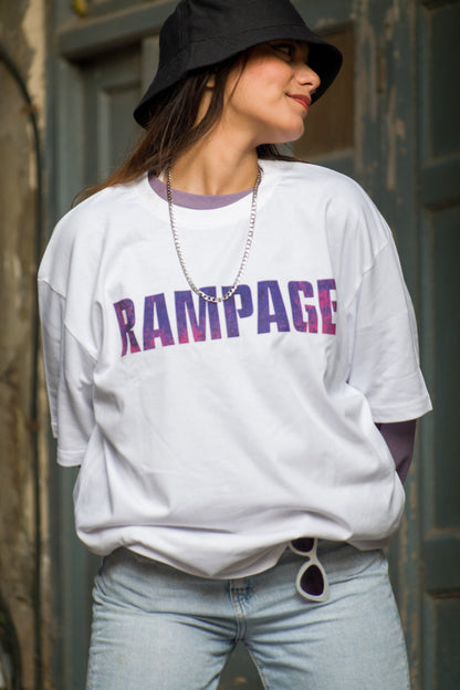 Rampage Unisex White Over-sized T-shirt