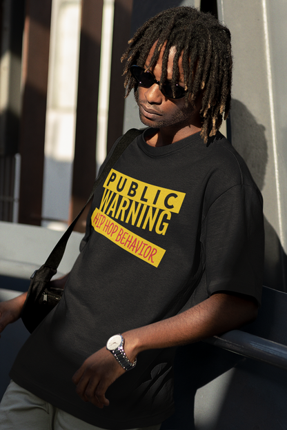 Hip Hop Behaviour Black Unisex Over-Sized T-shirt