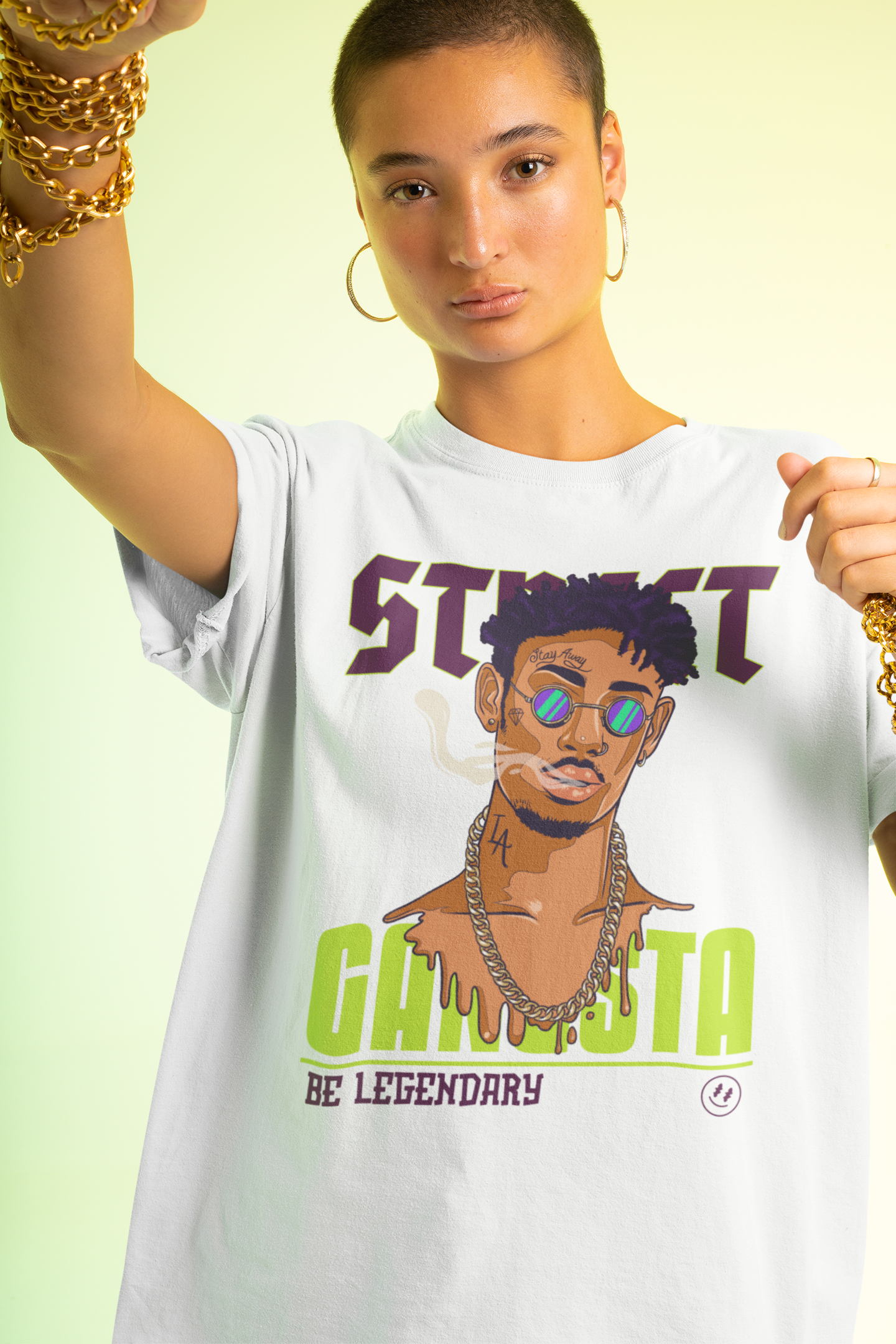 Street Gangsta Over-sized Black Unisex T-shirt