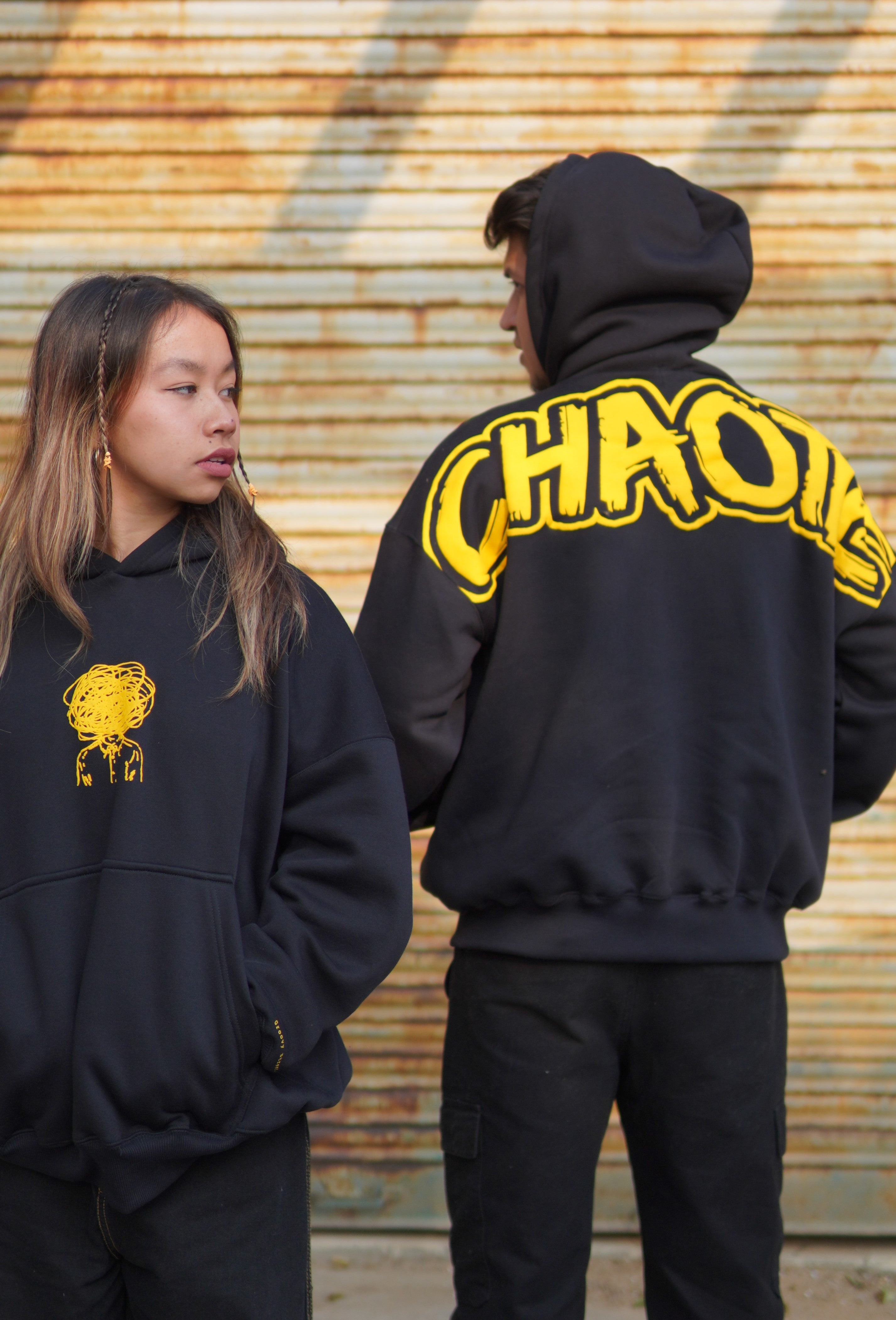 Chaotic Black unisex Over-sized Hoodie