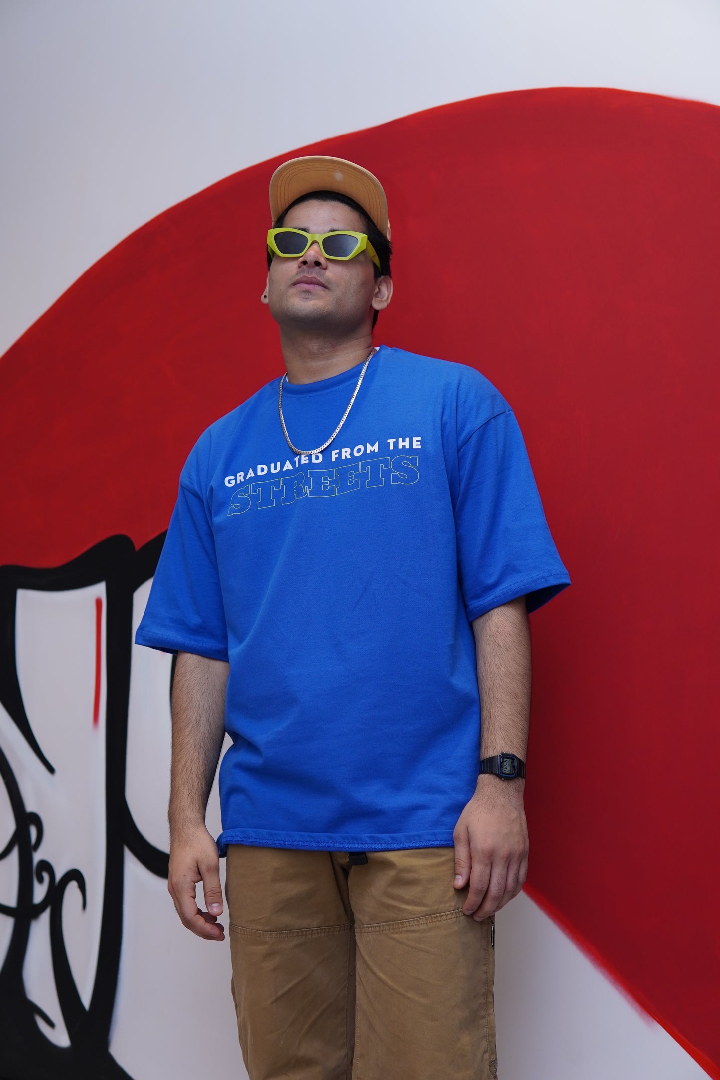 Skateboard Royal Blue unisex 220 GSM Oversized T-shirt