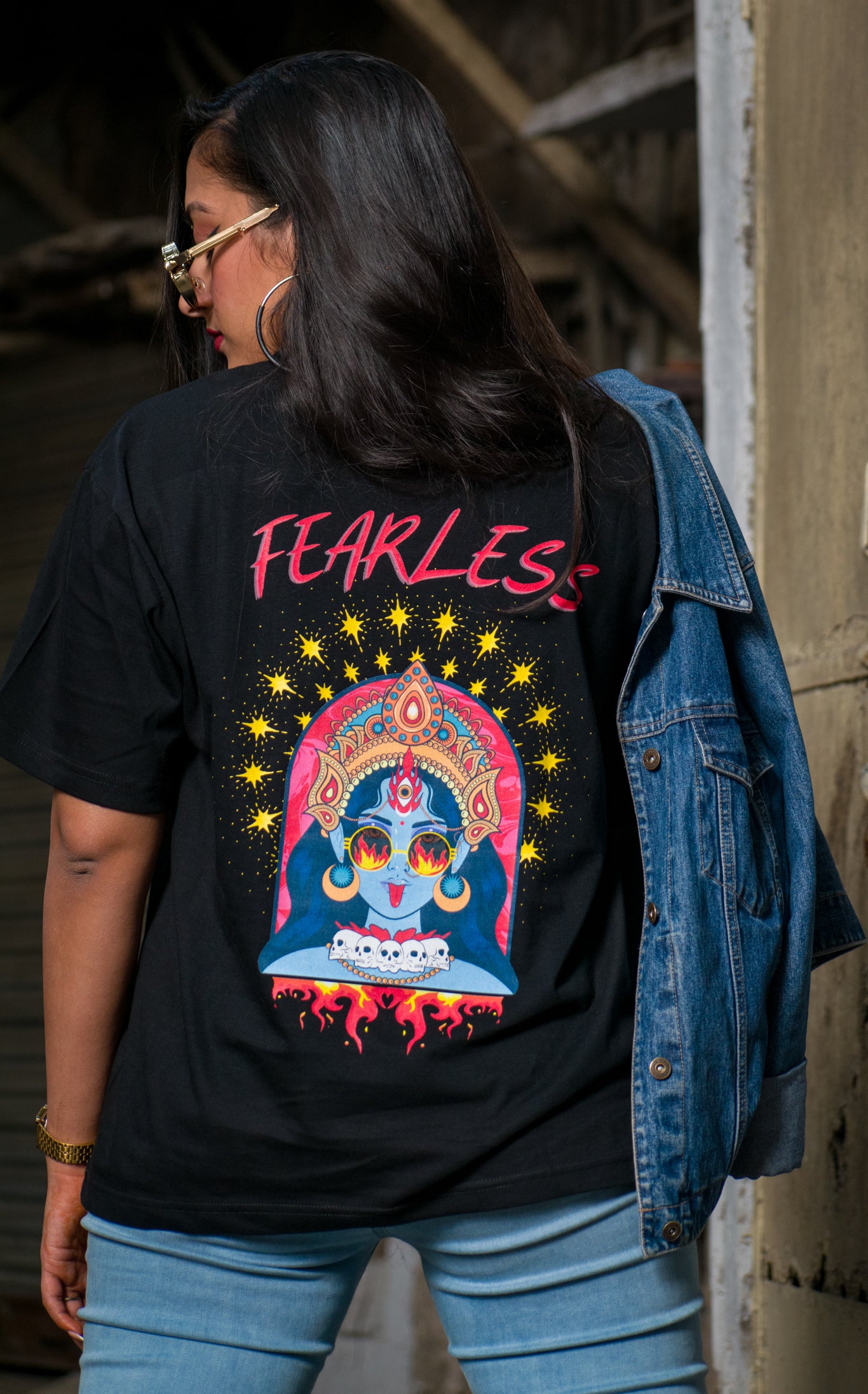 FEARLESS Unisex Black Over-sized Tshirt