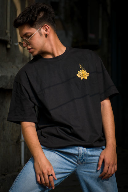 FORTUNE Unisex Black Over-sized Tshirt