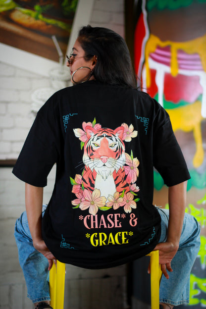 Chase And Grace Black Over-sized Tshirt