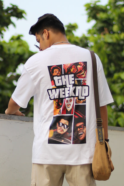 The Weeknd White Unisex Over-sized T-shirt