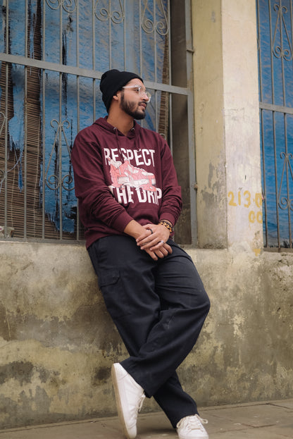Respect The Drip Maroon Unisex Normal Fit Hoodie