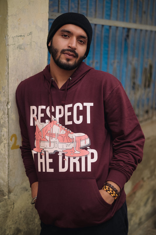 Respect The Drip Maroon Unisex Normal Fit Hoodie
