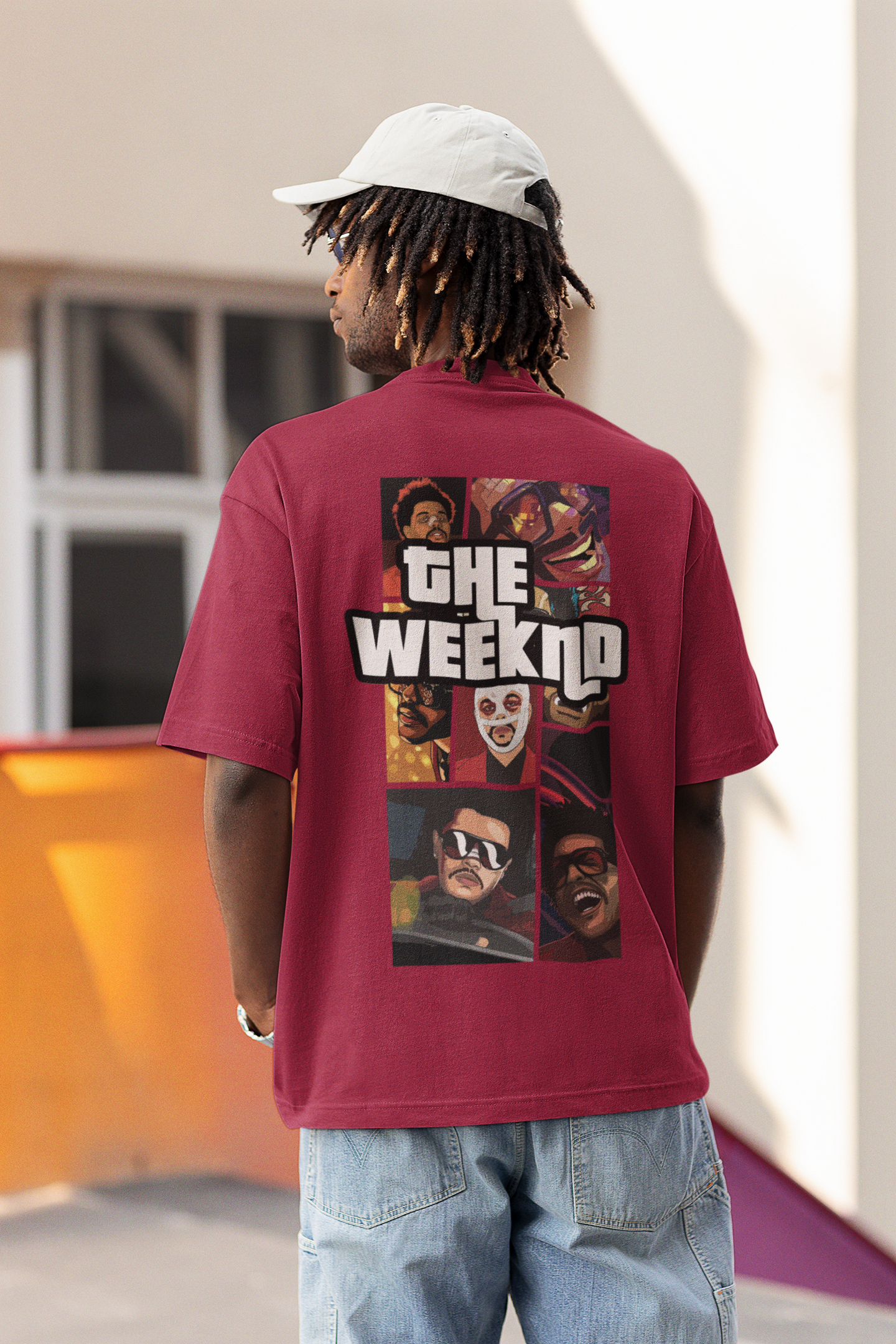 The Weeknd Maroon Unisex Oversized T-shirt
