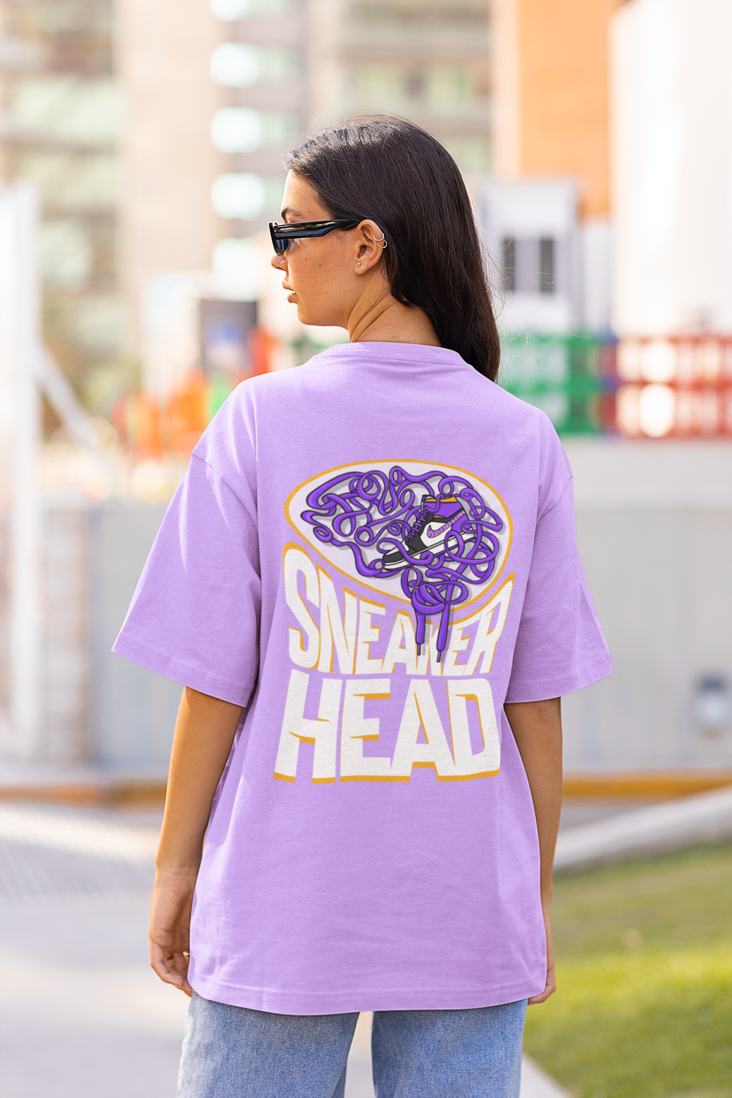 Sneaker Head Lavender Unisex over-sized t-shirt