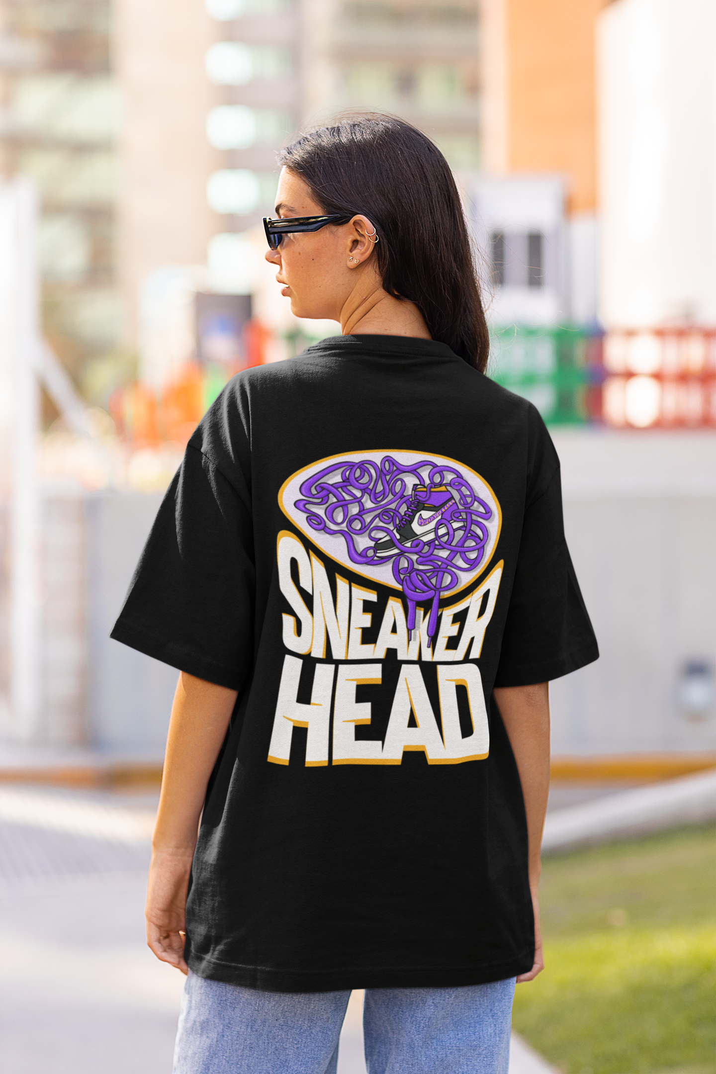 Sneaker Head Black Unisex Over-sized T-shirt