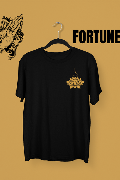 FORTUNE Unisex Black Over-sized Tshirt