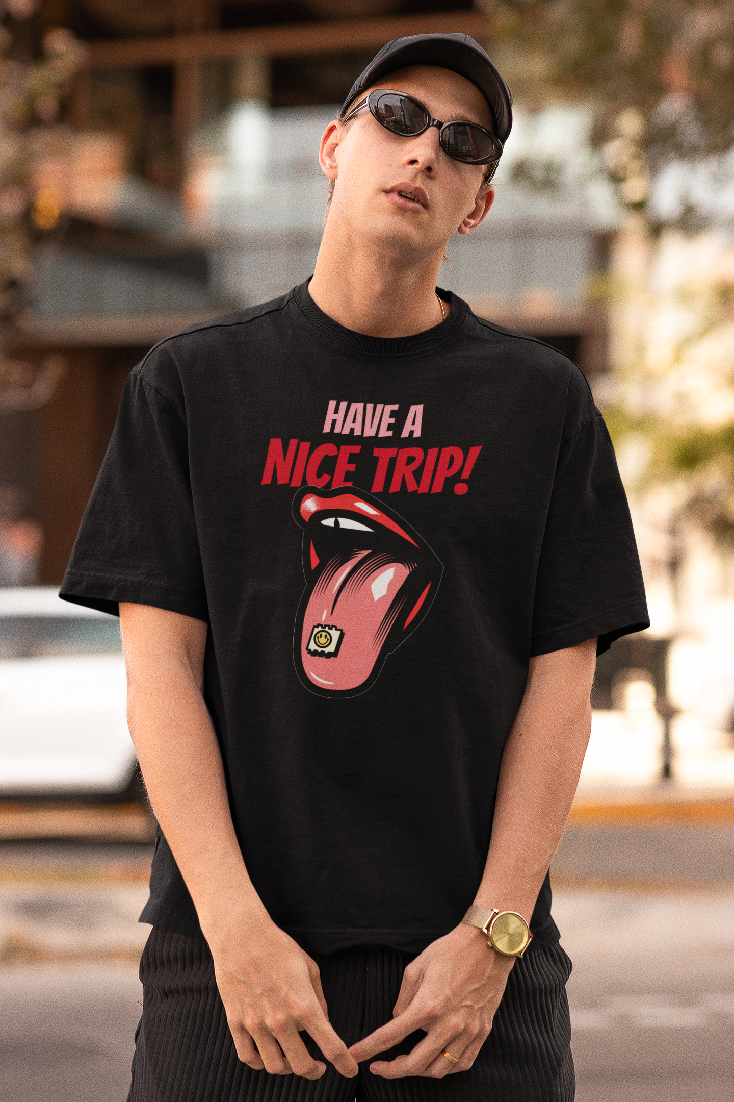 Have a nice Trip Unisex Black Over-sized T-shirt