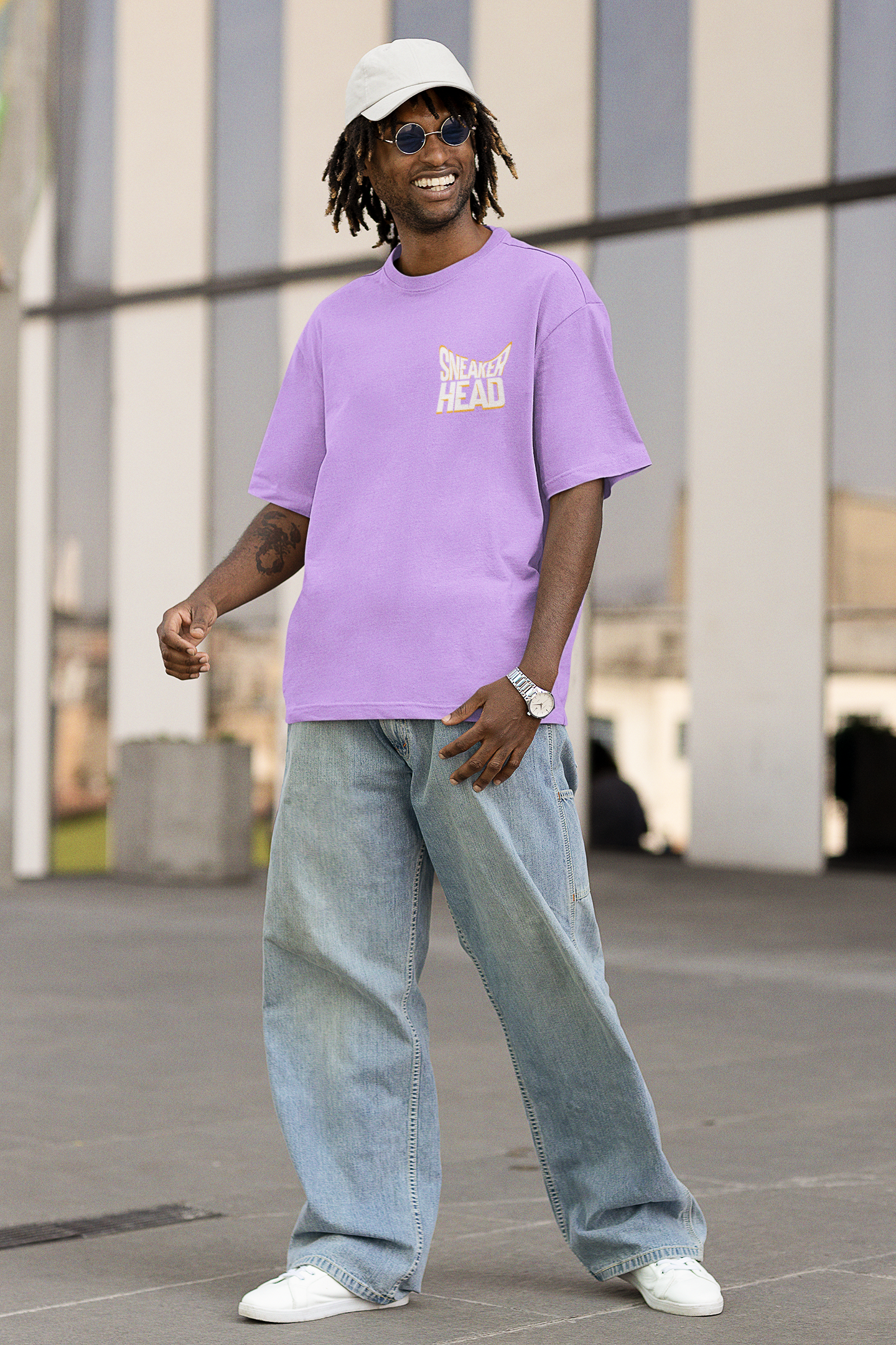 Sneaker Head Lavender Unisex over-sized t-shirt