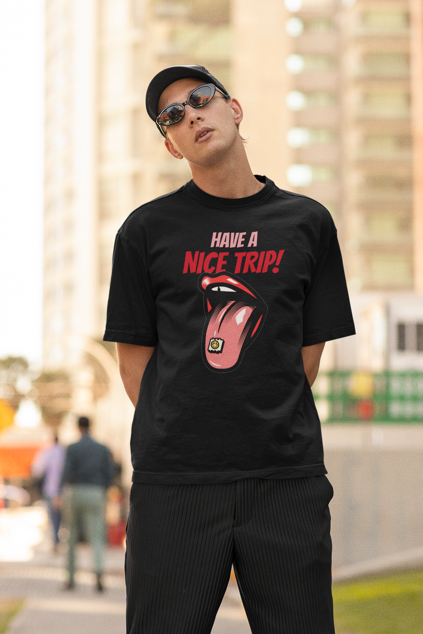 Have a nice Trip Unisex Black Over-sized T-shirt