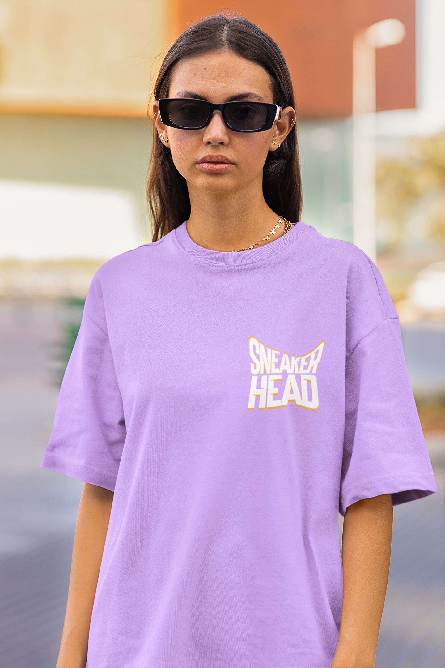 Sneaker Head Lavender Unisex over-sized t-shirt