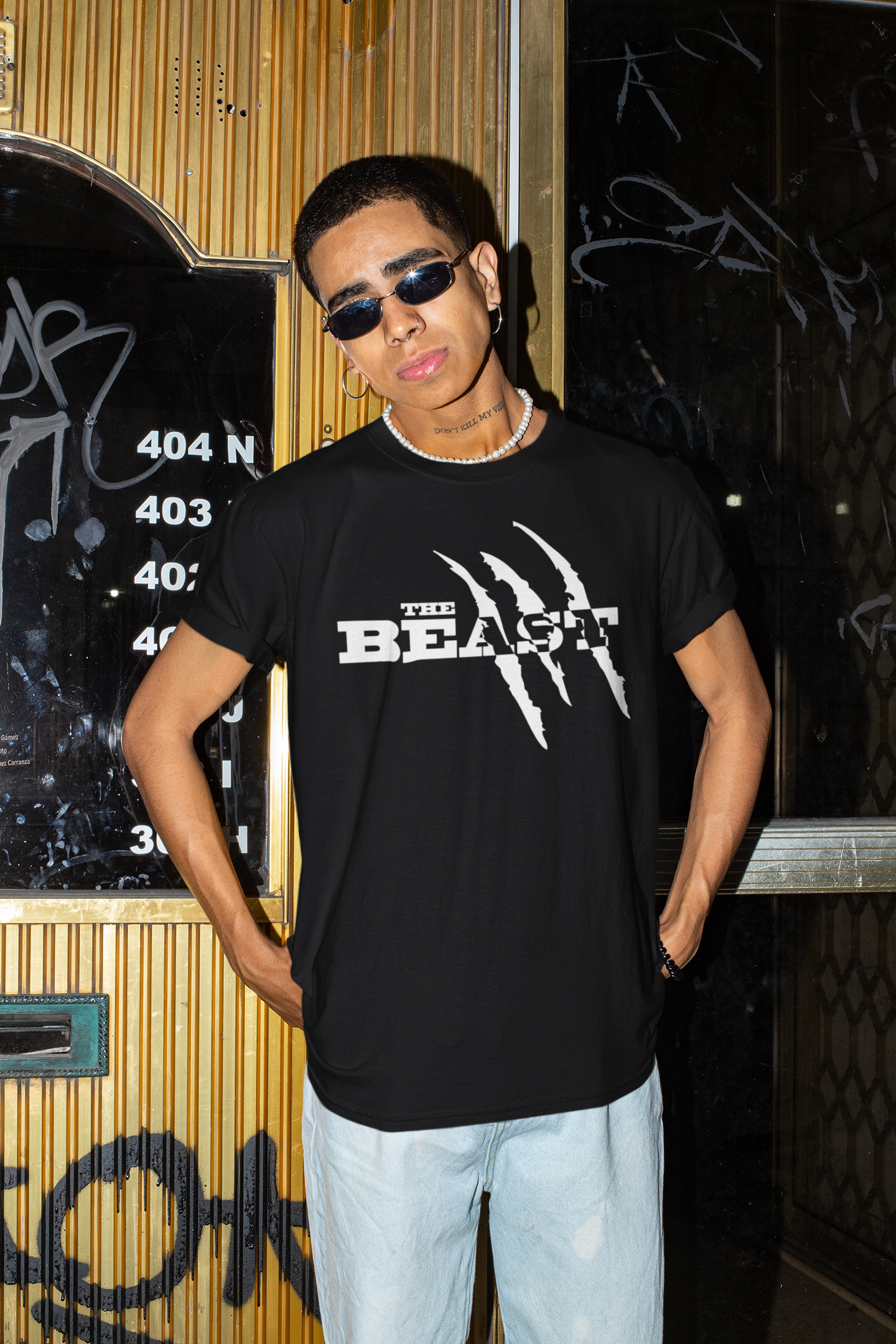 The Beast Black Over-sized Unisex T-shirt